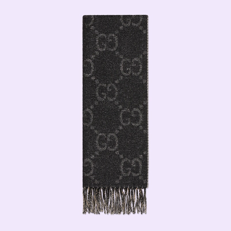 GG wool jacquard scarf