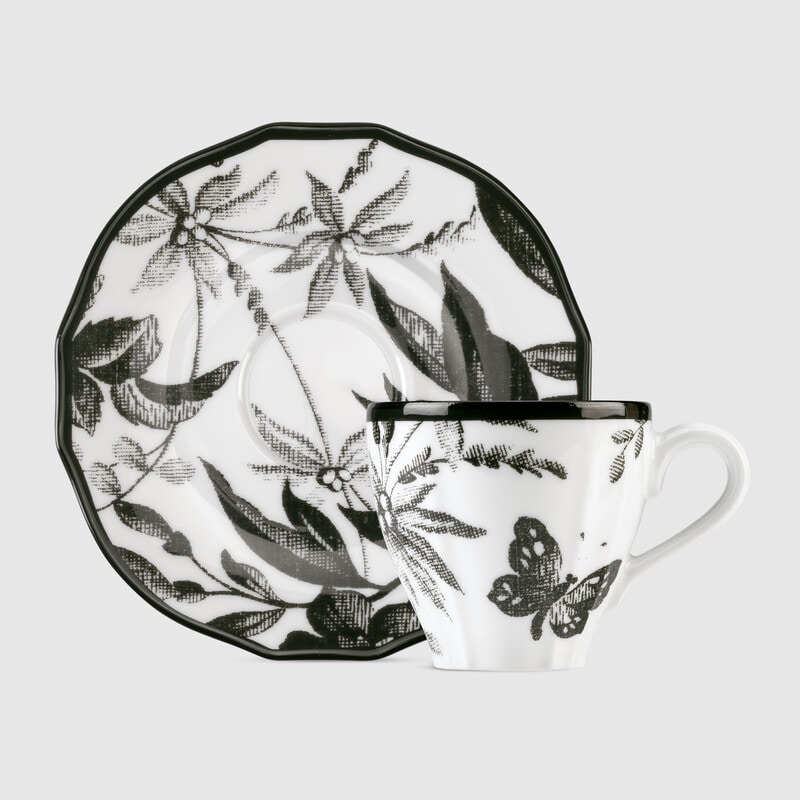 Herbarium coffee cup and saucer, set of two