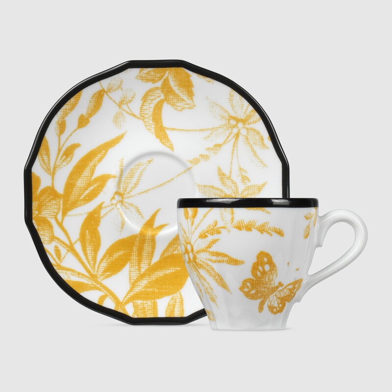 Herbarium coffee cup and saucer, double set