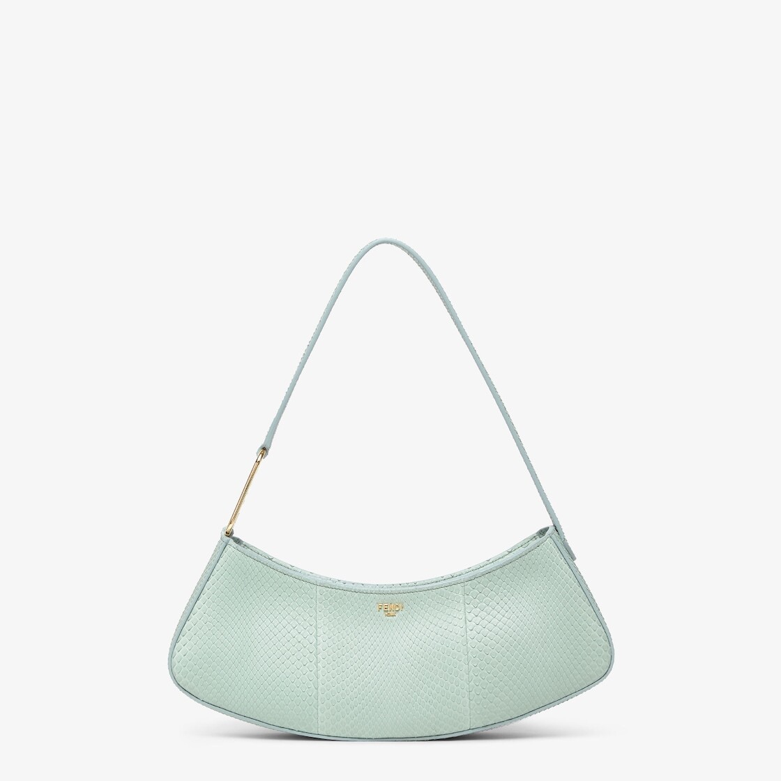 Mint green python leather pouch
